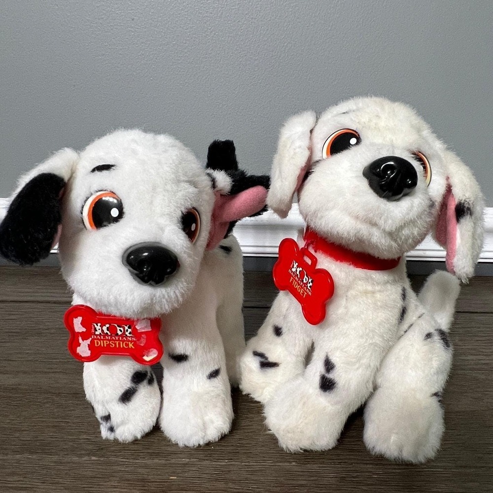 Disney 101 Dalmatians Plush Dipstick & Fidget‎ Mattel 1996 Stuffed Animals